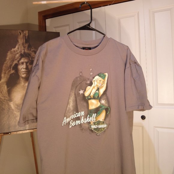 Harley Davidson T Shirt American Bombshell Aurora Colorado XL - Picture 1 of 5